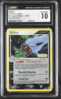 CGC 10 GEM MINT Shiftry EX Legend Maker 12/92 Reverse Holo STAMPED Pokemon Card - Image 1
