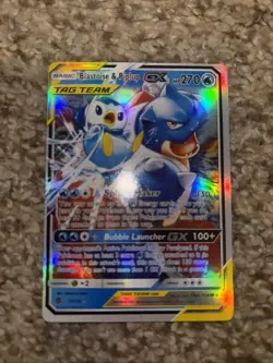 Pokemon TCG Blastoise & Piplup GX Tag Team Card FAKE/REPLICA/ DISPLAY ONLY READ! - Image 1