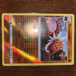 Pokemon Sun & Moon Forbidden Light Reverse Holo Tyrantrum 69/131 NM - Image 1