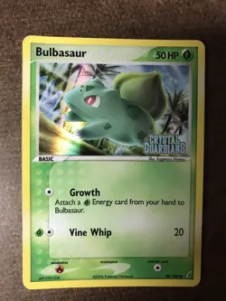 Pokemon TCG Bulbasaur Stamped Reverse Holo 46/100 Crystal Guardians 2006 LP - Image 1