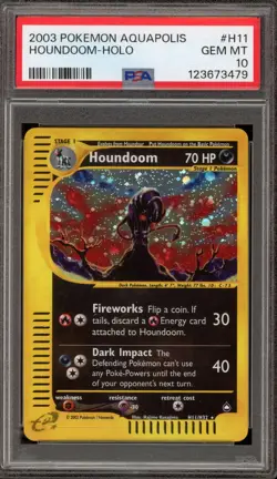 Pokemon Houndoom Aquapolis Holo Rare #H11 PSA 10 Gem Mint - Image 1