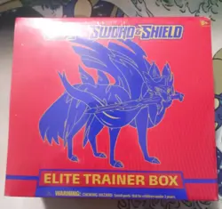 Pokemon TCG Sealed Sword and Shield Base Set ETB Elite Trainer Box Zacian, New - Image 1