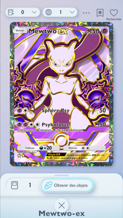 Mewtwo Full Art in Pokemon TCG Pocket, French language, Deluxe EX set - Image 1