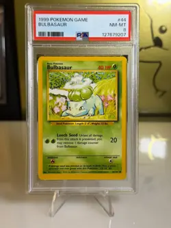 1999 Pokemon Base Set Bulbasaur #44 PSA 8 NM - Image 1