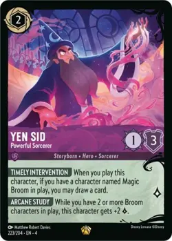 Lorcana Yen Sid - Powerful Sorcerer (223/204) NM Cold Foil - Image 1