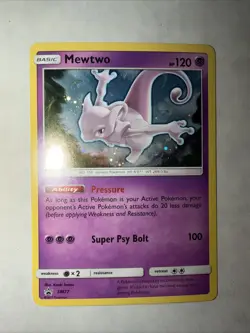 Pokemon Mewtwo TCG SM77 Cosmic Holo Black Star Promo Card NM Condition - Image 1