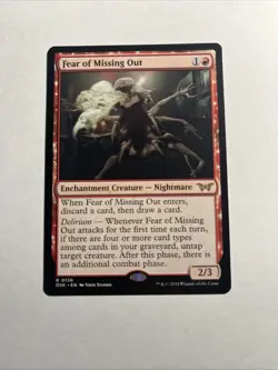 Fear of Missing Out - Duskmourn: House of Horror MTG Plus Bonus Card!!! - Image 1