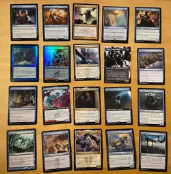 Magic The Gathering Lot Of 20 Blue Cards Including Rares and Mythics NM - Image 1