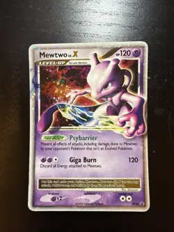 Pokemon TCG Mewtwo LV.X Black Star Promo DP28 Holo Card - Image 1