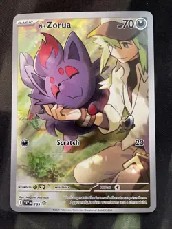 N's Zorua 189 Sv: Scarlet & Violet Promo Cards Holo Pokemon Card Full Art - Image 1
