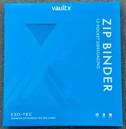 Vault X Neon Blue 12-Pocket Exo-Tec Zip Binder New Holds 480 Cards Secure - Image 1