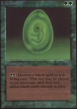 1 x Lifeforce - Beta - Light Play - MTG - Image 1
