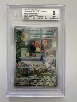 2023 POKEMON SVP EN-SV POKEMON CENTER ETB BLACK STAR PROMO #044 CHARMANDER BGS 9 - Image 1
