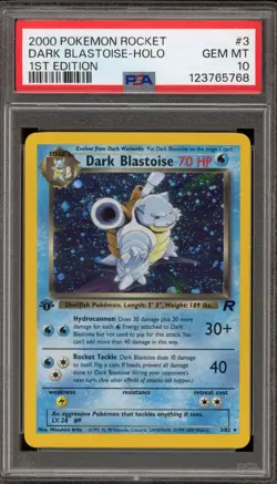 Pokemon Dark Blastoise Team Rocket 1st Edition Holo Rare #3 PSA 10 Gem Mint - Image 1