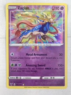 Zacian 082/185 Swsh04: Vivid Voltage Amazing Rare Holo Pokemon TCG NM - Image 1