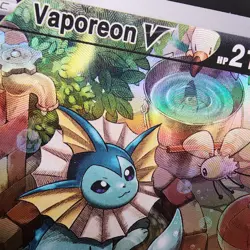 Pokemon Vaporeon V Custom Made Fan Art Holo With Texture - Image 2