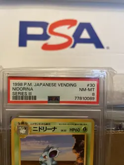1998 Pokemon Japanese Vending Series 3 III #30 Nidorina PSA 8 POP 10 - Image 2