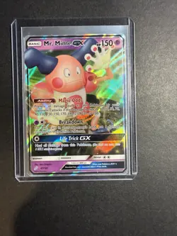Pokemon TCG Sun & Moon Team Up Mr. Mime GX 67/181 Ultra Rare Holo NM/Mint - Image 3