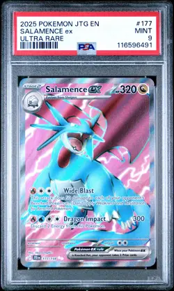 2025 Pokemon Jtg En-Journey Together #177 Salamence Ex Ultra Rare PSA 9 - Image 1