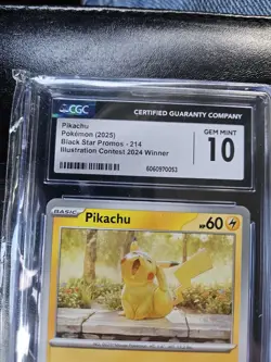 Pokemon Pikachu Black Star Promo 214 Cgc 10 Gem Mint 2024 Illustration Winner - Image 3
