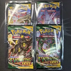 Sealed Evolving Skies Pokemon TCG Booster Packs Complete Art Set (4 Packs) - Image 1