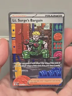 Lt. Surge's Bargain 185/132 Me01: Mega Evolution Holo NM SIR Trainer Pokemon - Image 1