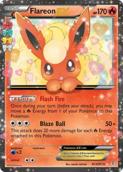 Pokemon TCG Flareon ex Generations RC6/RC32 Radiant Holo Rare MP - Image 1