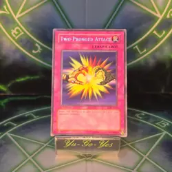 LOB-E049 Two-Pronged Attack Rare 1st Edition YuGiOh Card - Image 1