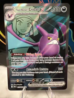 Pokemon TCG Team Rocket's Crobat EX 217/182 Full Art Destined Rivals NM Card - Image 1