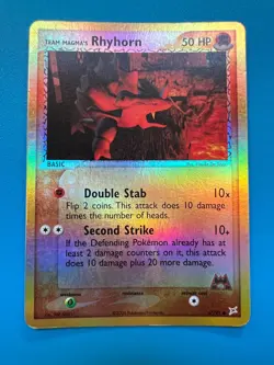 53/95 Team Magma's Rhyhorn Reverse Holo Pokemon TCG Card - EX Magma vs Aqua - MP - Image 1