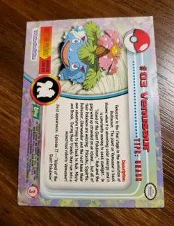 Venusaur #3 - Topps BLACK LOGO - NON-HOLO - Pokemon Card - TV Animation Series - Image 5