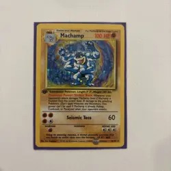 RARE Vintage Pokemon TCG 1st Edition 8/102 Base Set Holo 1999 Machamp LP Card - Image 1
