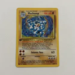 RARE Vintage Pokemon TCG 1st Edition 8/102 Base Set Holo 1999 Machamp LP Card - Image 3