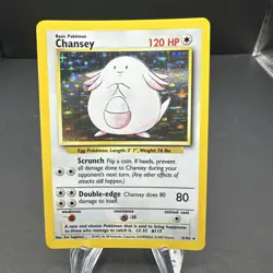 Chansey 3/102 Pokemon Base Set Unlimited Holo Rare Card WOTC LP Lightly Played - Image 1