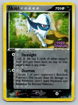 Pokemon Card - Absol Holon Phantoms Stamped 18/110 Reverse Holo DAMAGED CREASES - Image 1