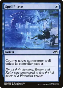 NM Foil Spell Pierce, MTG, Kamigawa Neon Dynasty, Magic the Gathering, 80 - Image 1