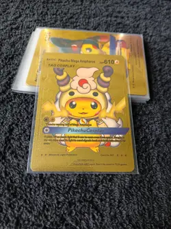 Pokemon Pikachu Cosplay Gold Foil Display Cards Lot Of 7 NM/M Condition - Image 3
