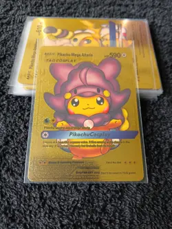 Pokemon Pikachu Cosplay Gold Foil Display Cards Lot Of 7 NM/M Condition - Image 4