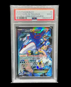 2015 Pokemon XY Double Crisis PORTUGUESE Full Art/Kyogre EX Da Equipe Aqua PSA 2 - Image 1