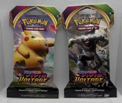 Pokemon TCG Sword And Shield Vivid Voltage Booster Pack Lot Of 2 Fat Pikachu - Image 1