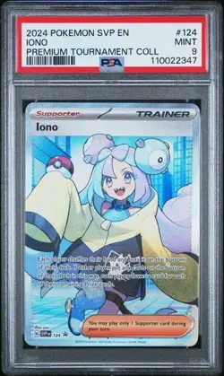 2024 POKEMON SVP EN-SV BLACK STAR PROMO IONO PREM TOURNAMENT #124 PSA 9 - Image 1