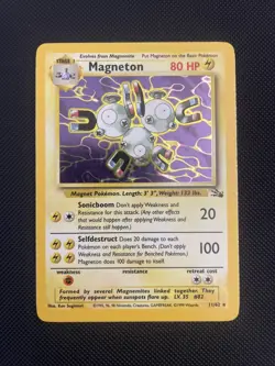 Pokemon TCG Magneton 11/62 Fossil Set Holo Rare Unlimited 1999 WOTC NM - Image 1