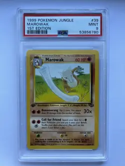 1999 Pokemon Jungle 1st Edition Cubone Marowak Combo PSA 9 - Image 3