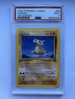 1999 Pokemon Jungle 1st Edition Cubone Marowak Combo PSA 9 - Image 5