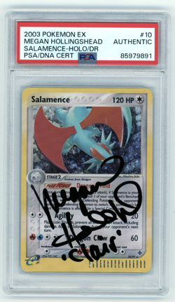 PSA Signed Megan Hollingshead Pokemon Salamence EX Dragon 10/97 Holo Rare - Image 1