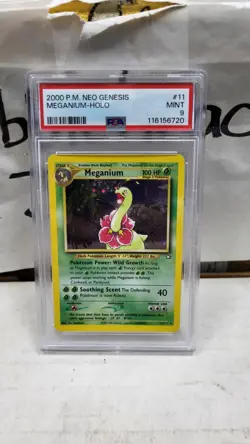 2000 MEGANIUM HOLO RARE NEO GENESIS POKEMON TCG PSA 9 MINT #11/111 - Image 2