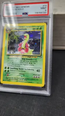 2000 MEGANIUM HOLO RARE NEO GENESIS POKEMON TCG PSA 9 MINT #11/111 - Image 3