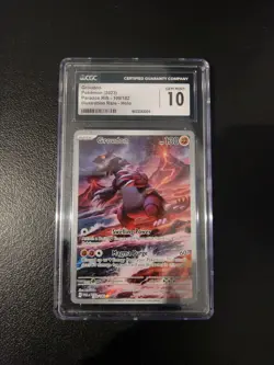 CGC 10 GEM MINT GROUDON Illustration Rare Pokemon Paradox Rift 199/182 - Image 1