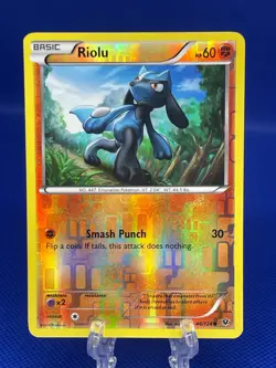 Pokemon TCG Riolu 46/124 X&Y Fates Collide Reverse Holo English 2016 LP - Image 1