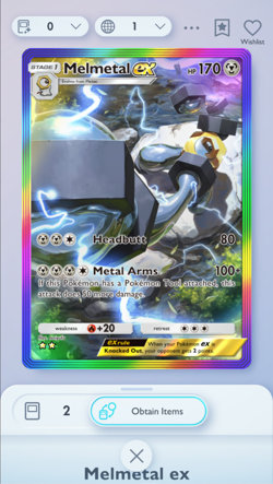 Melmetal Special Art Rare in Pokemon TCG Pocket, English language, Mega Rising s - Image 1